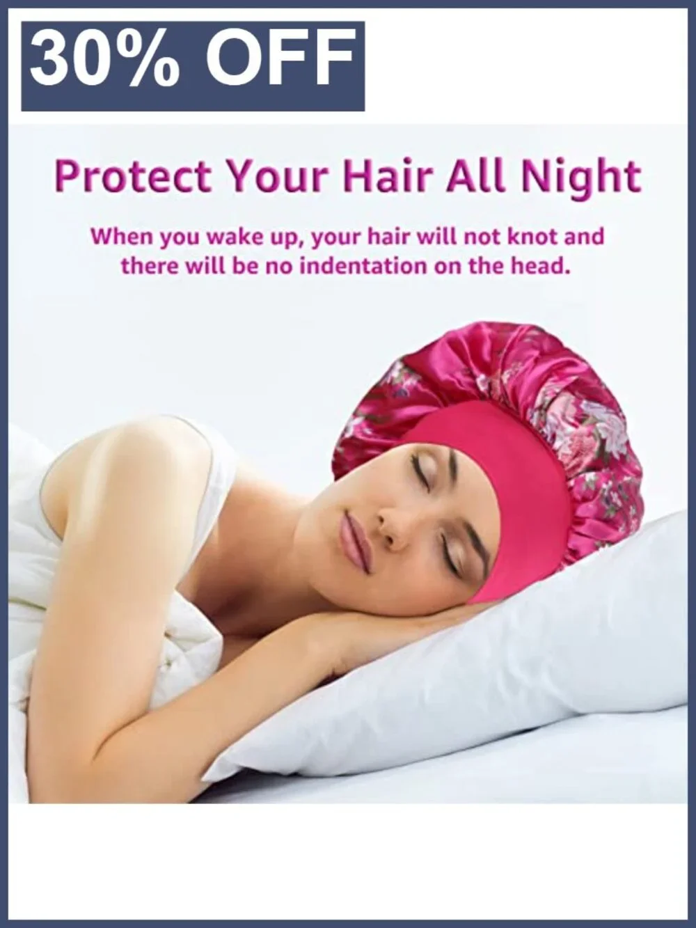 3 Pack Satin Bonnets for Sleeping Silk Hair Cap with Elastic Band for Women